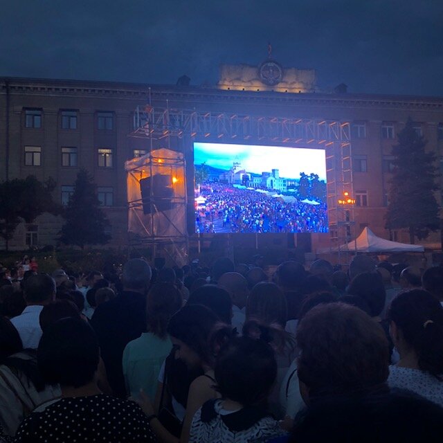 Вечером 25 июля на площади Возрождения г. Степанакерта и площади Свободы г.-3