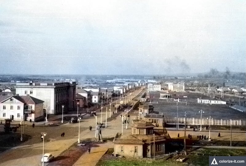 Улица Октябрьская, конец 1940ых-начало 1950ых.