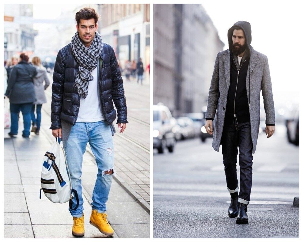Что носить с джинсами мужчинам зимой