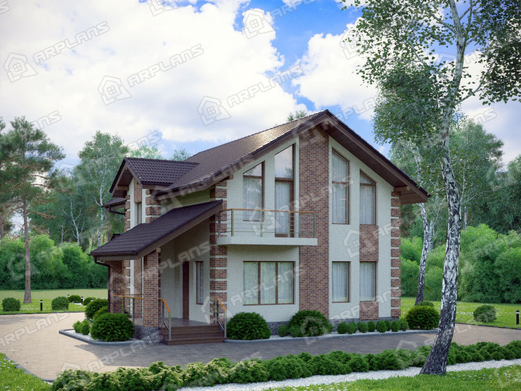 Фото 2 дома из газобетона с 3 спальнями, 120 кв м. Источник arplans.ru Проект К-247