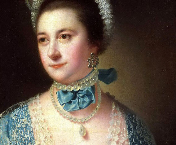 Джозеф Райт,  Портрет миссис Эндрю Лидингтон (фрагмент)  