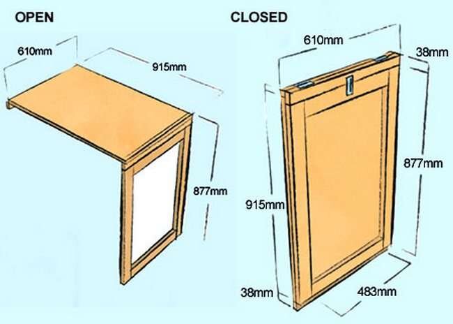 Откидной стол с креплением к стене своими руками