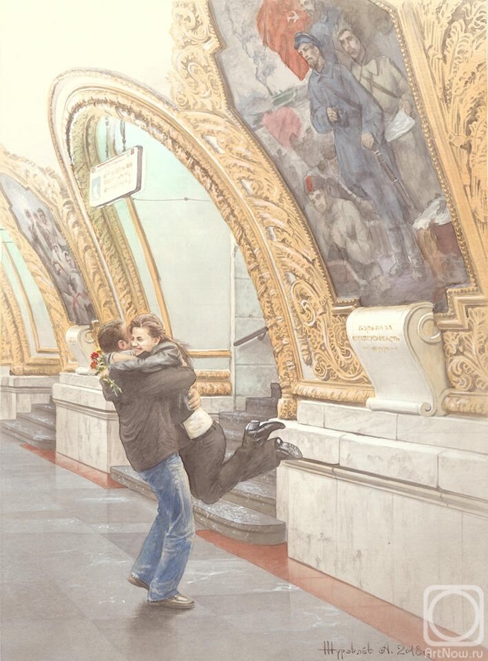 Журавлев Александр. Встреча. https://artnow.ru/ru/gallery/3/41674/picture/0/1014760.html?sen=14