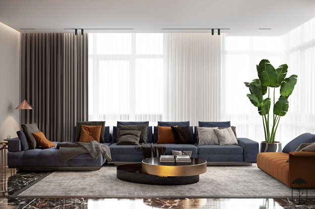Шторы в интерьере гостиной 
