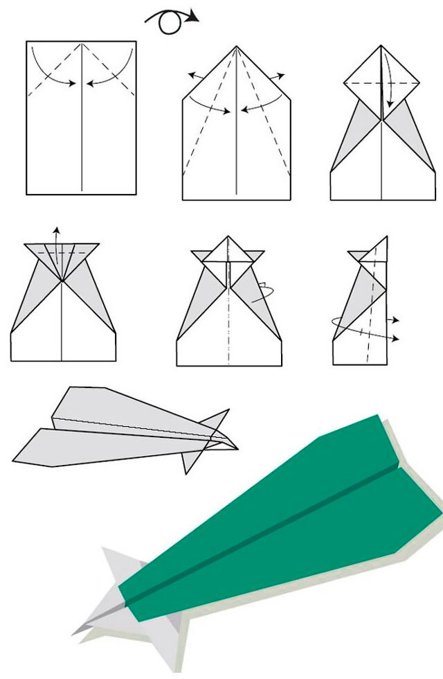 Летающая модель самолета из бумаги