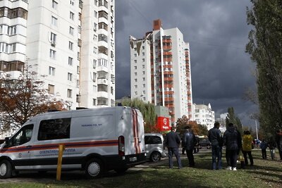    Вид на жилой дом на улице Губкина 42г в Белгороде, поврежденный в результате обстрела ВСУ. ©Таисия Лисковец РИА Новости