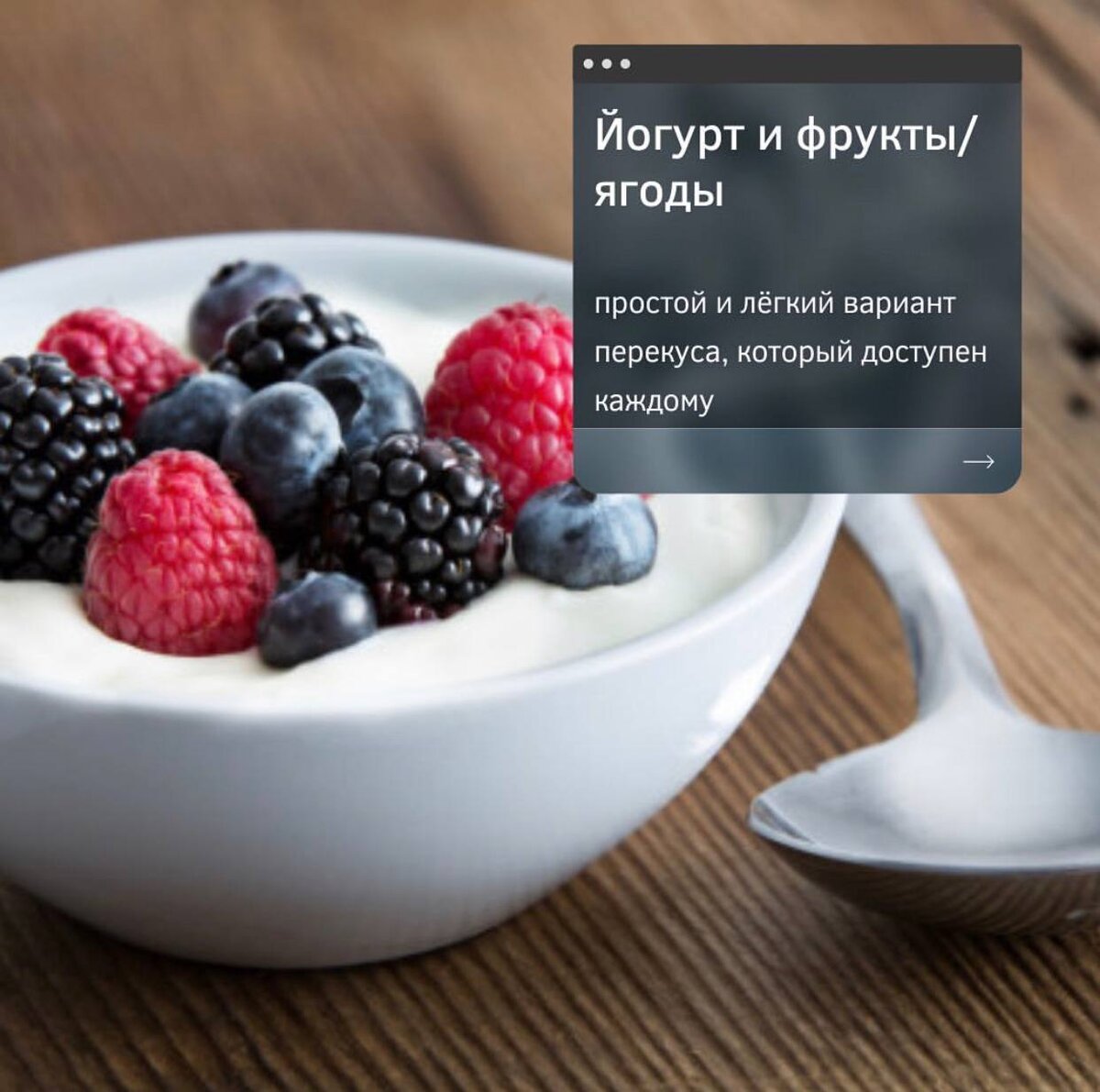 Йогурт и фрукты/ягоды