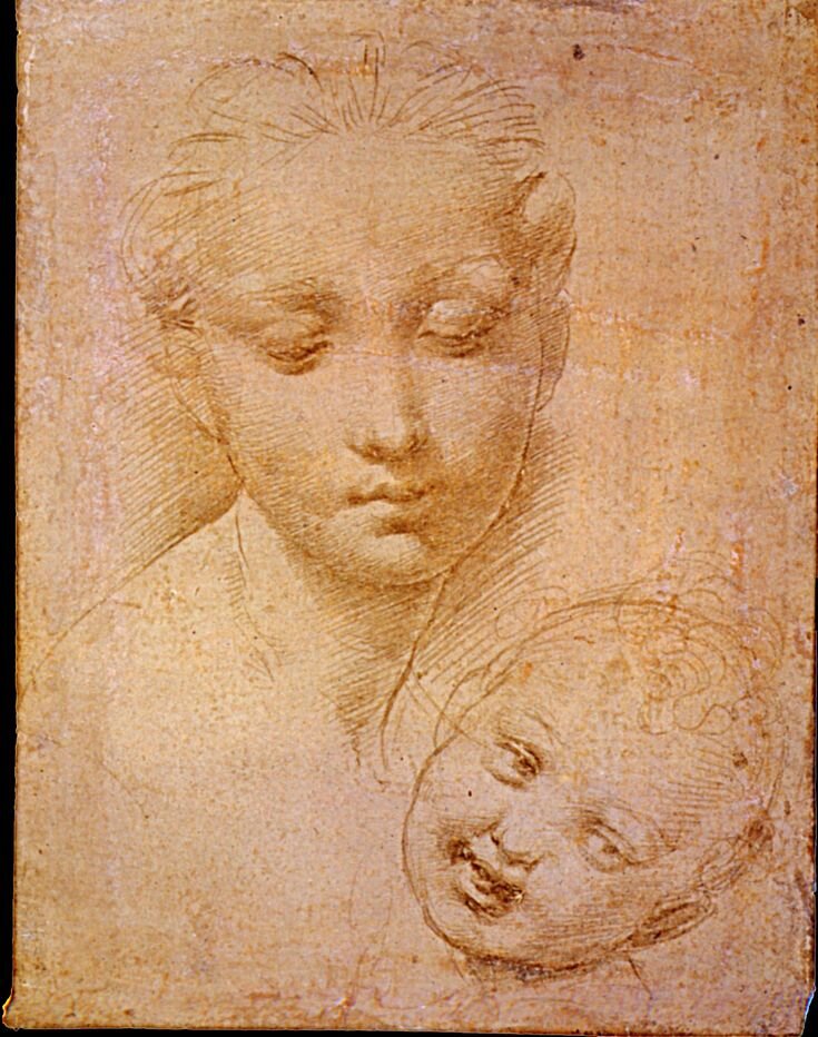 В галерее графические работы Рафаэля Санти