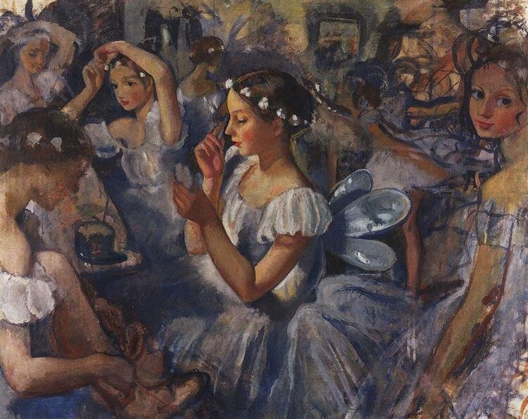 Зинаида Серебрякова. «Девочки-сильфиды. Балет „Шопениана“», 1924 год, Государственная Третьяковская галерея, Москва © Public Domain