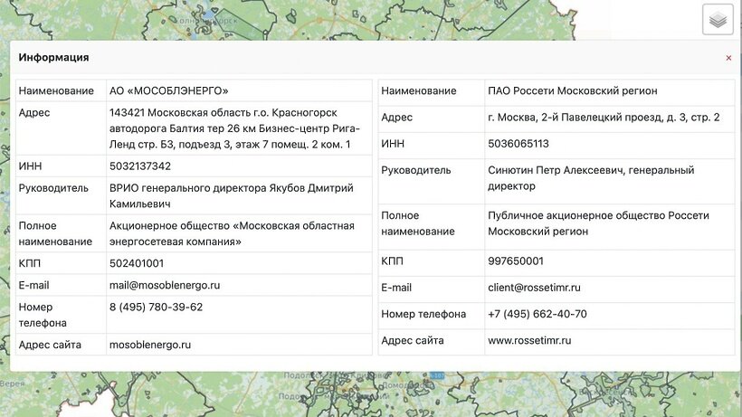    Сервис для определения территориальной сетевой организации ©