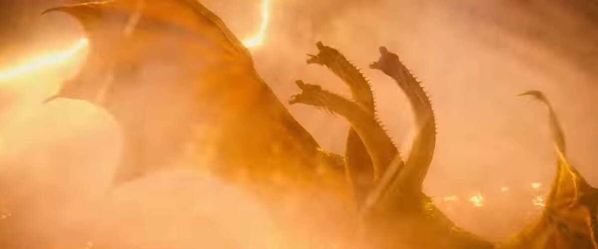 Кадр из трейлера к фильму  "Годзилла 2: Король монстров"