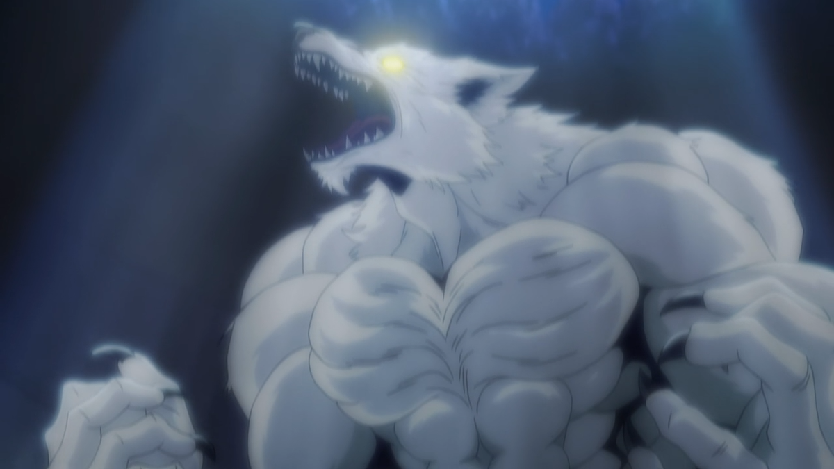 Хэнк в облике вервольфа.