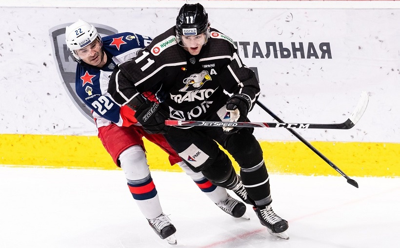 Игроки ЦСКА и Трактора. Фото: hctracktor.org