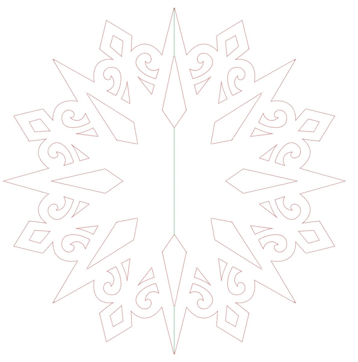 Шаблон для изготовления объемной снежинки