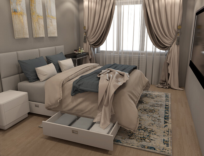 Выдвижные ящики под кроватью