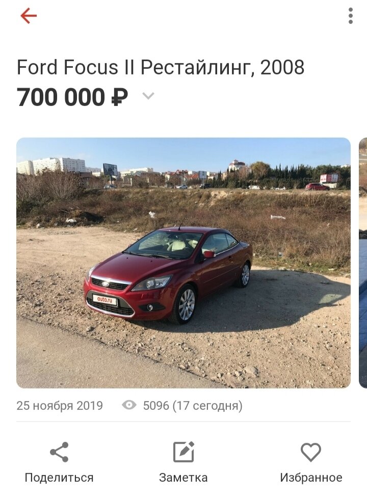 Ford Focus кабриолет