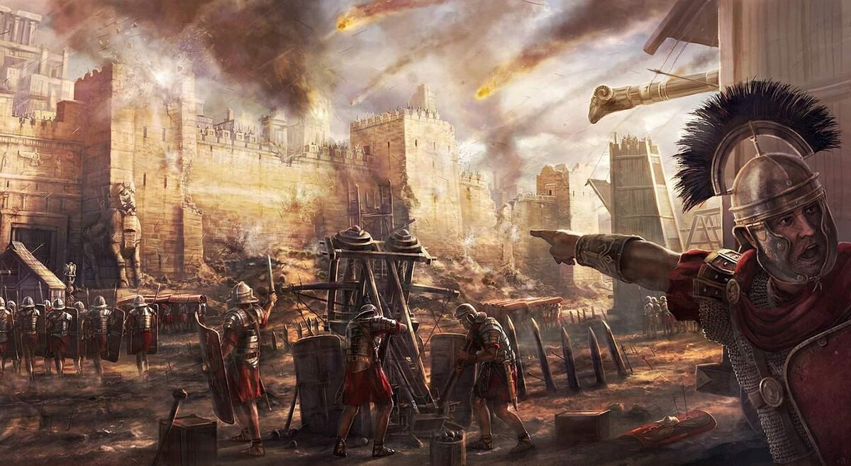 Римляне штурмуют Карфаген. Арт из компьютерной игры «Total War: Rome II».