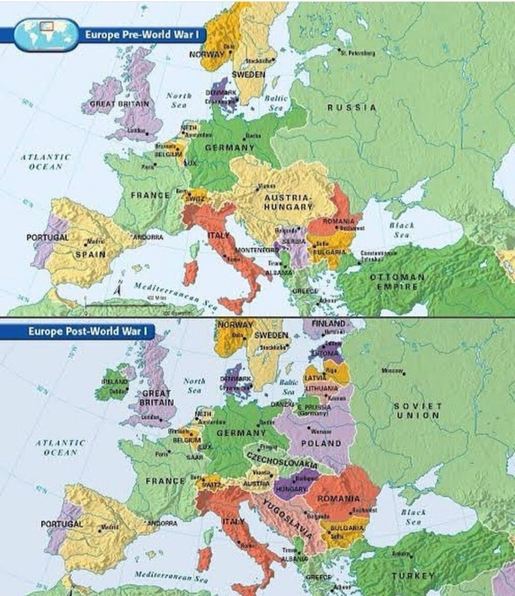 Как изменилась политическая карта мира после Первой Мировой