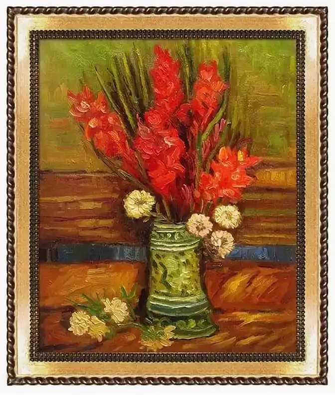 Ван гог ваза с олеандрами. Винсент Ван Гог Vase with Gladioli. Картина гладиолусы Ван Гога. Ван Гог натюрморт с красными гладиолусами. Ван Гог ваза с гладиолусами и китайскими астрами.