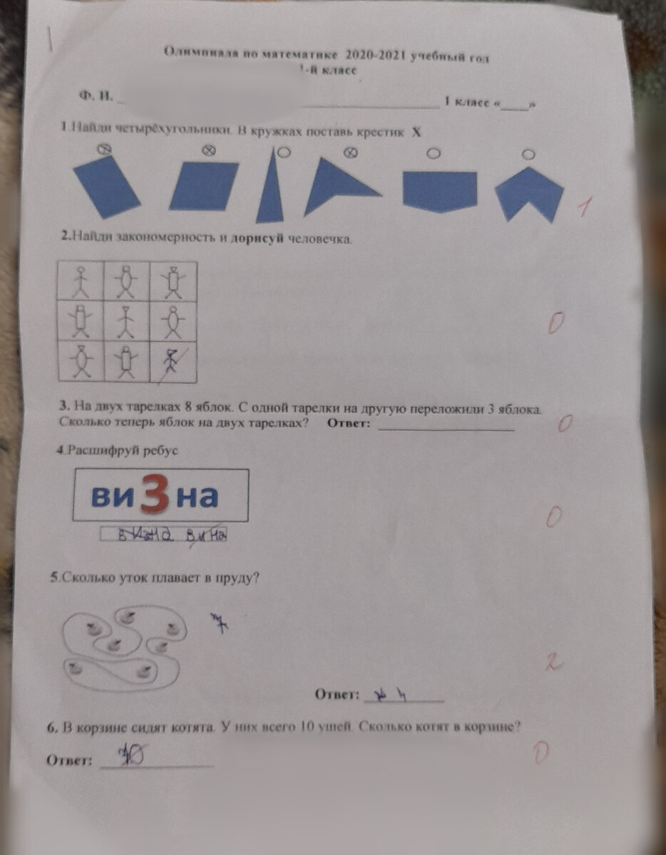 Олимпиада по математике для 1 класса. Ребёнок не справился | Анна. Дневник  диеты | Дзен