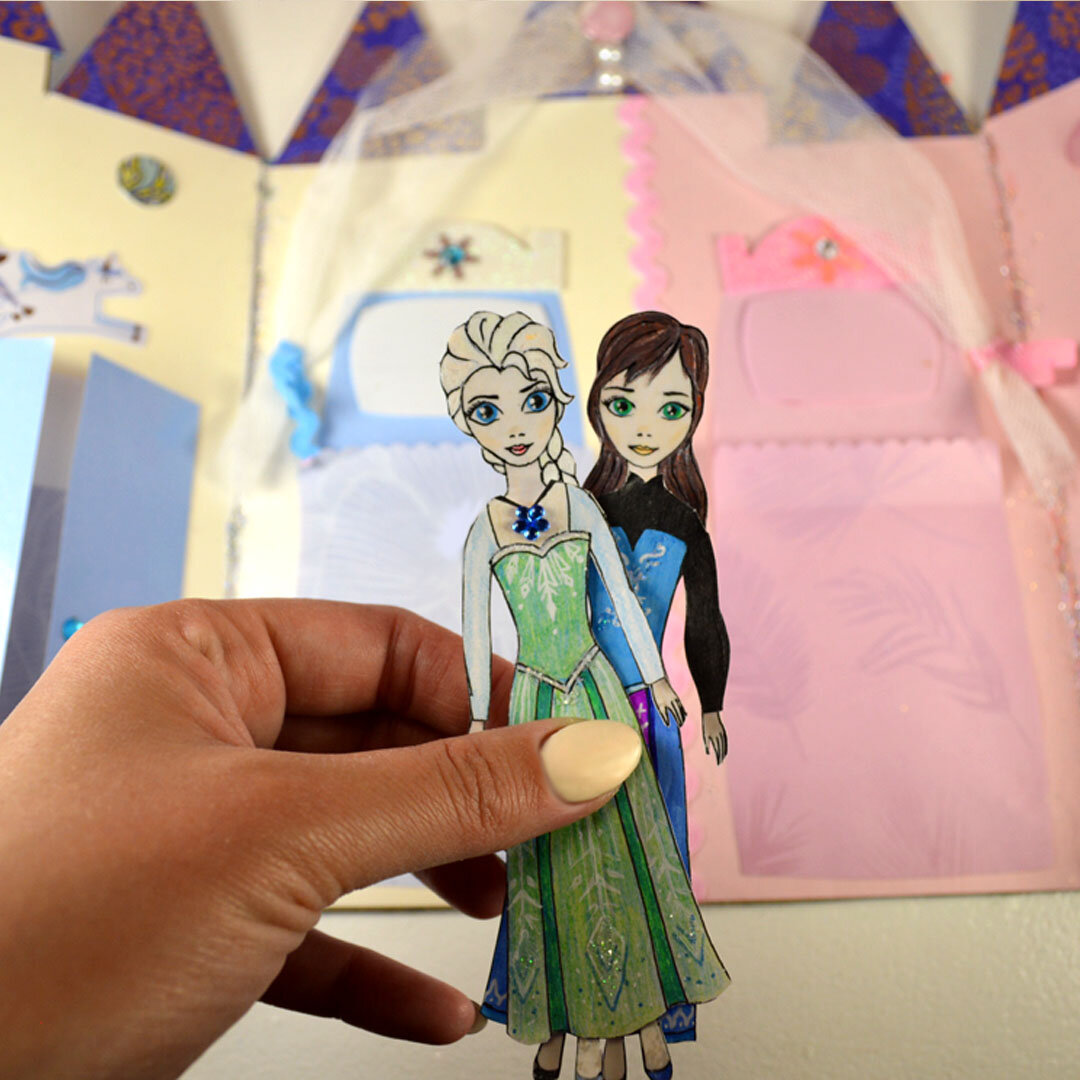 Принцесса Эльза из бумаги в технике оригами — поделка с детьми