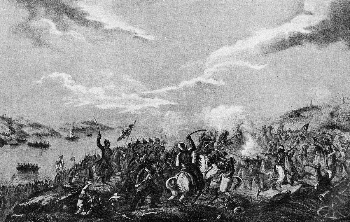 Переправа русских войск через Дунай 2 марта 1854 года.