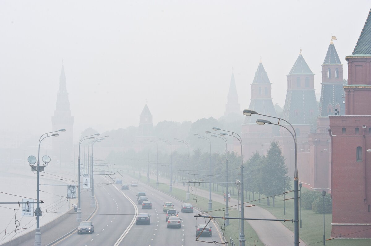 Москва в дыму в 2010 году.