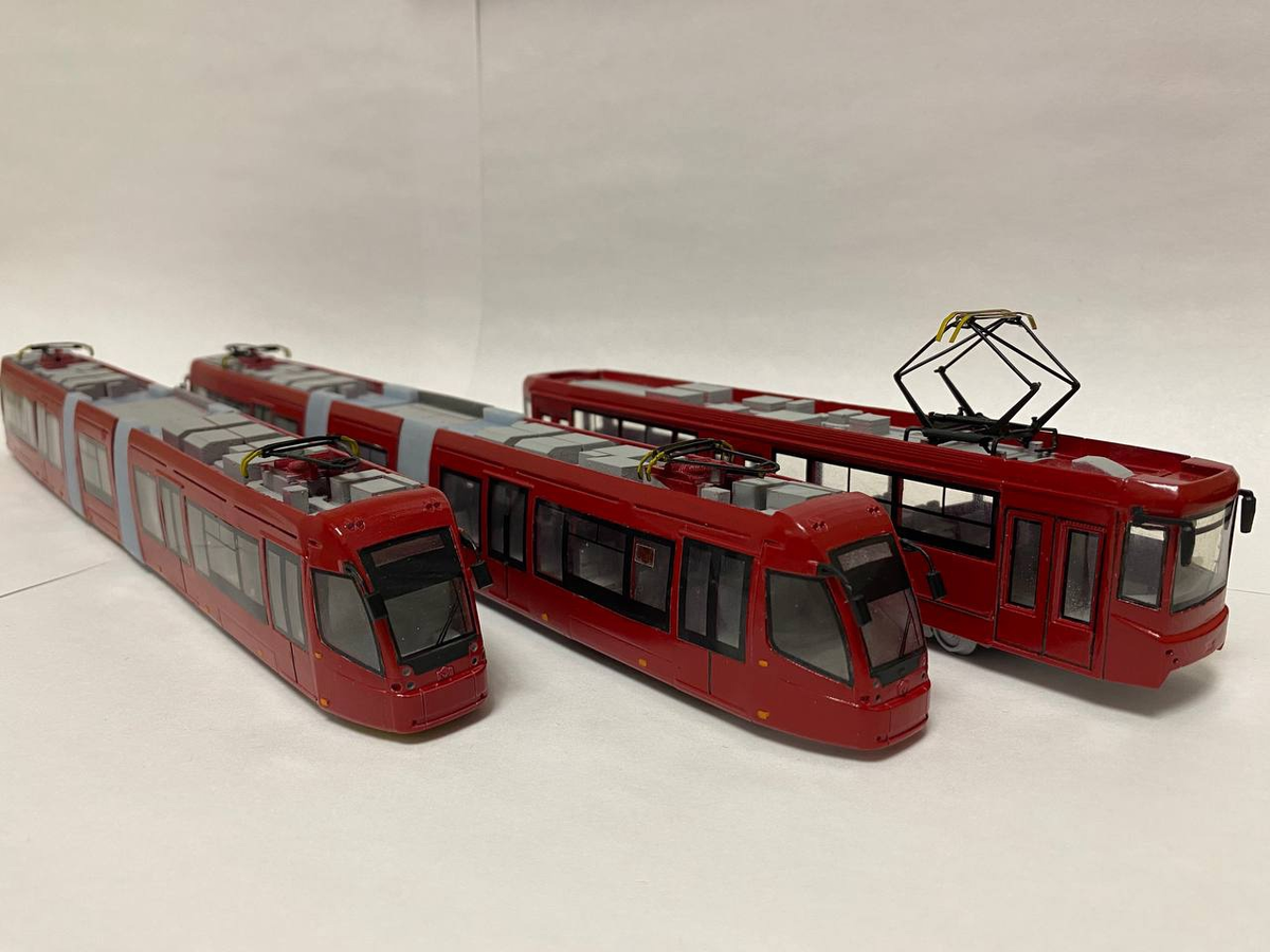 Модели трамвая БКМ-84300М и 71-407-01