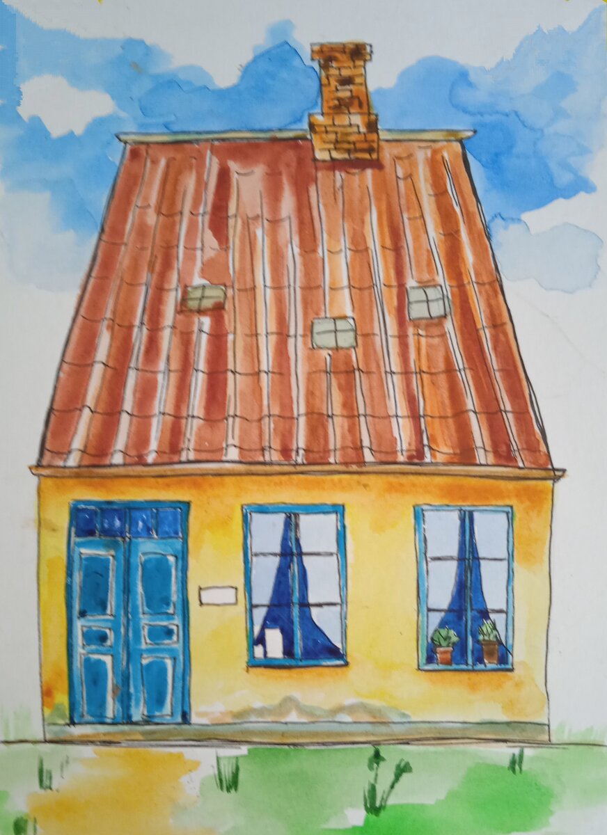 Скетч с домиком нарисован мной в одном из марафонов. Старая работа