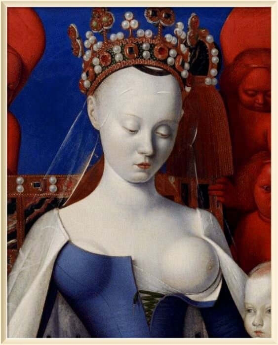 Агнесс Сорель в образе Мадонны кисти Жана Фуке. Около 1456 г. 
