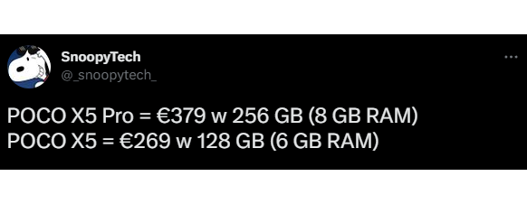    В сети появились глобальные цены на POCO X5 и X5 Pro