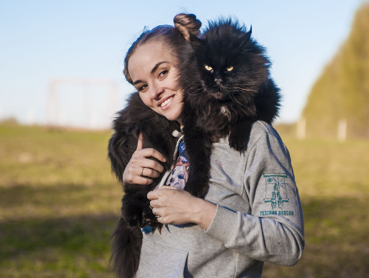 Бегемот сегодня гулял со мной в лесу. Ну как гулял, на шее у меня катался