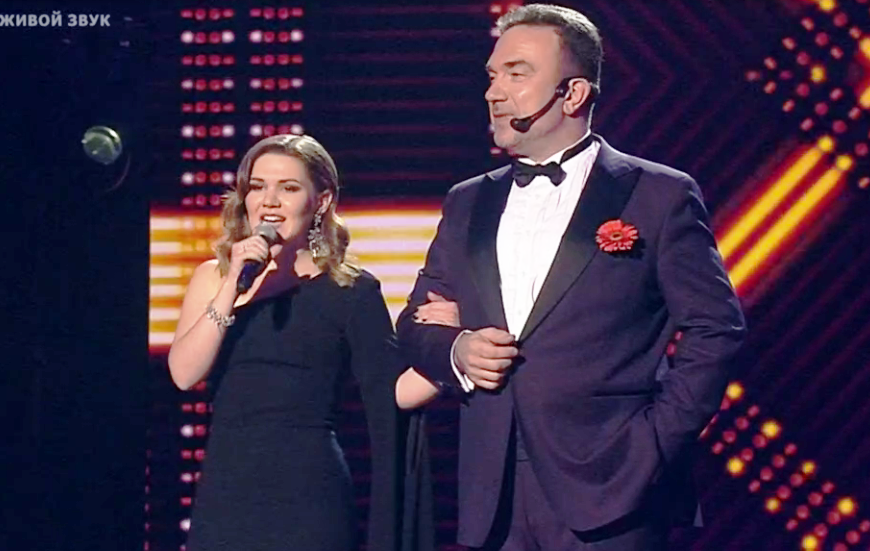 Сергей Сергеевич Жилин и Дина Гарипова на большом концерте "Голоса". 