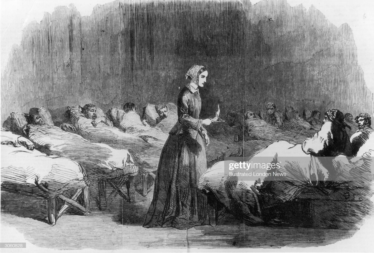 Флоранс в военном госпитале. Рисунок из коллекции интернет. Википедия. 