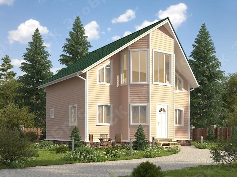 Рисунок 1. Проект полутораэтажного каркасного дома Всеволожск Д-12