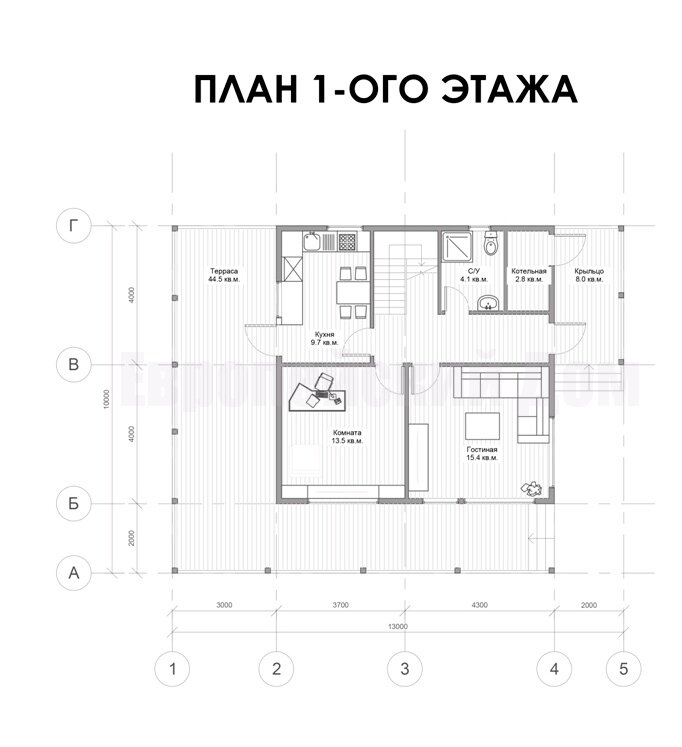 Умный проект дома с 4 спальнями и огромной террасой