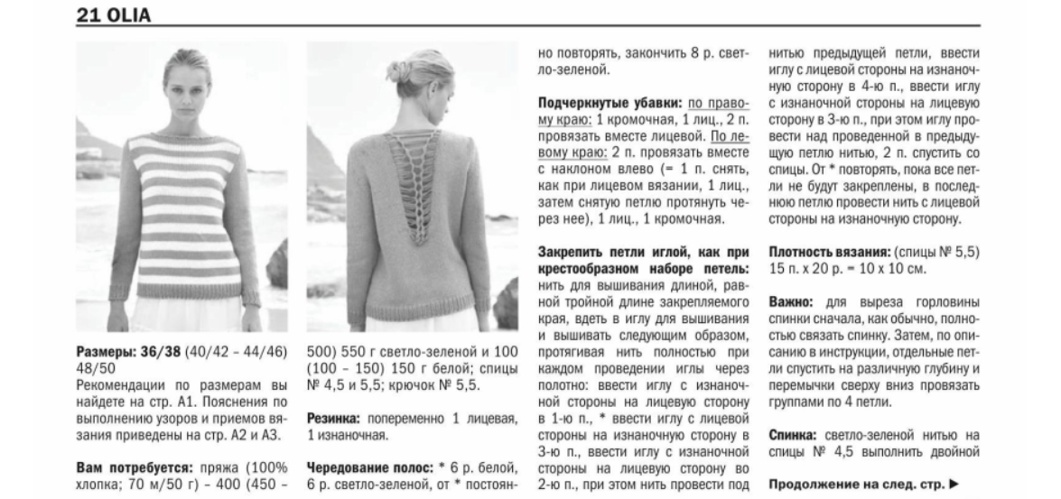 Красивые модели спицами и схемы с протяжками