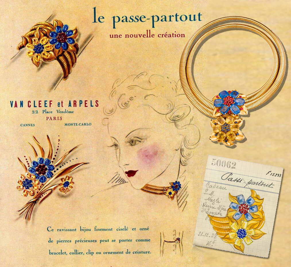 Реклама украшения "Le Passe-Partout", 1939.  Van Cleef & Arpels, Официальный сайт - www.vancleefarpels.com 