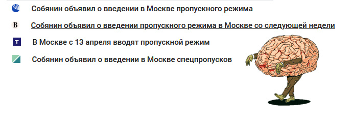 Заголовки их нескольких источников в интернете.