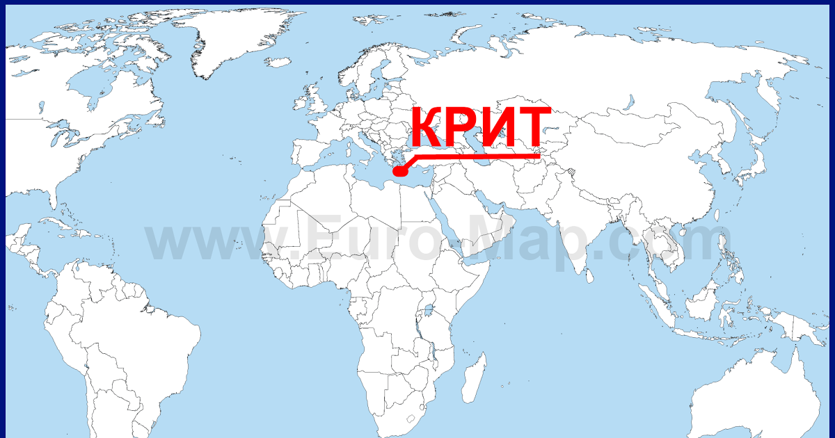 Карта острова Крит с достопримечательностями