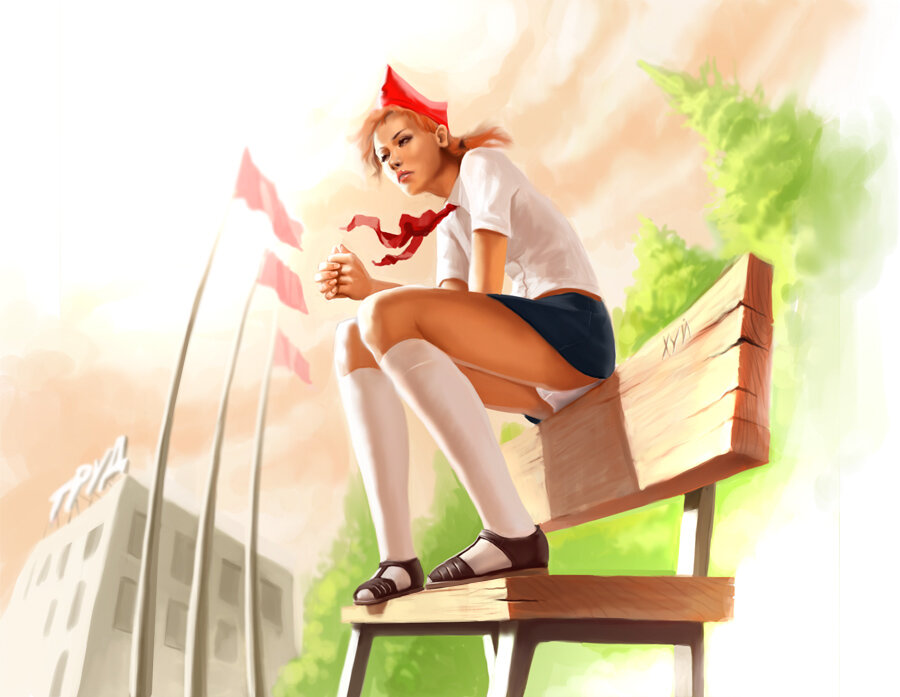 Девушка -пионерка из 80-х