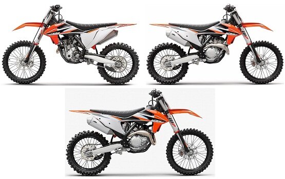 Линейка четырехтактных кроссовых моделей KTM 2021 года - 250SXF, 350SXF и 450SXF