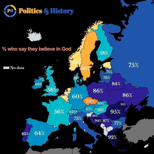 Карта европы по религиям