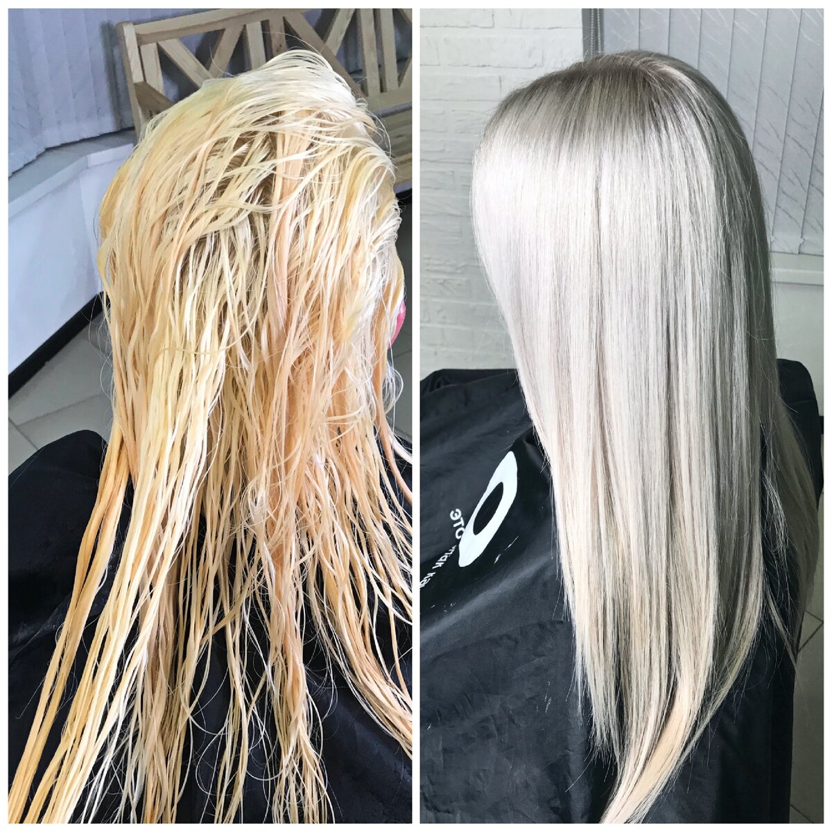 Тонирование блондированных волос