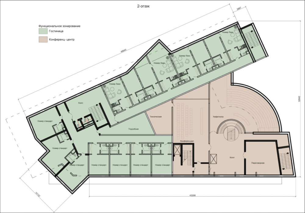 Планировка гостиницы образец