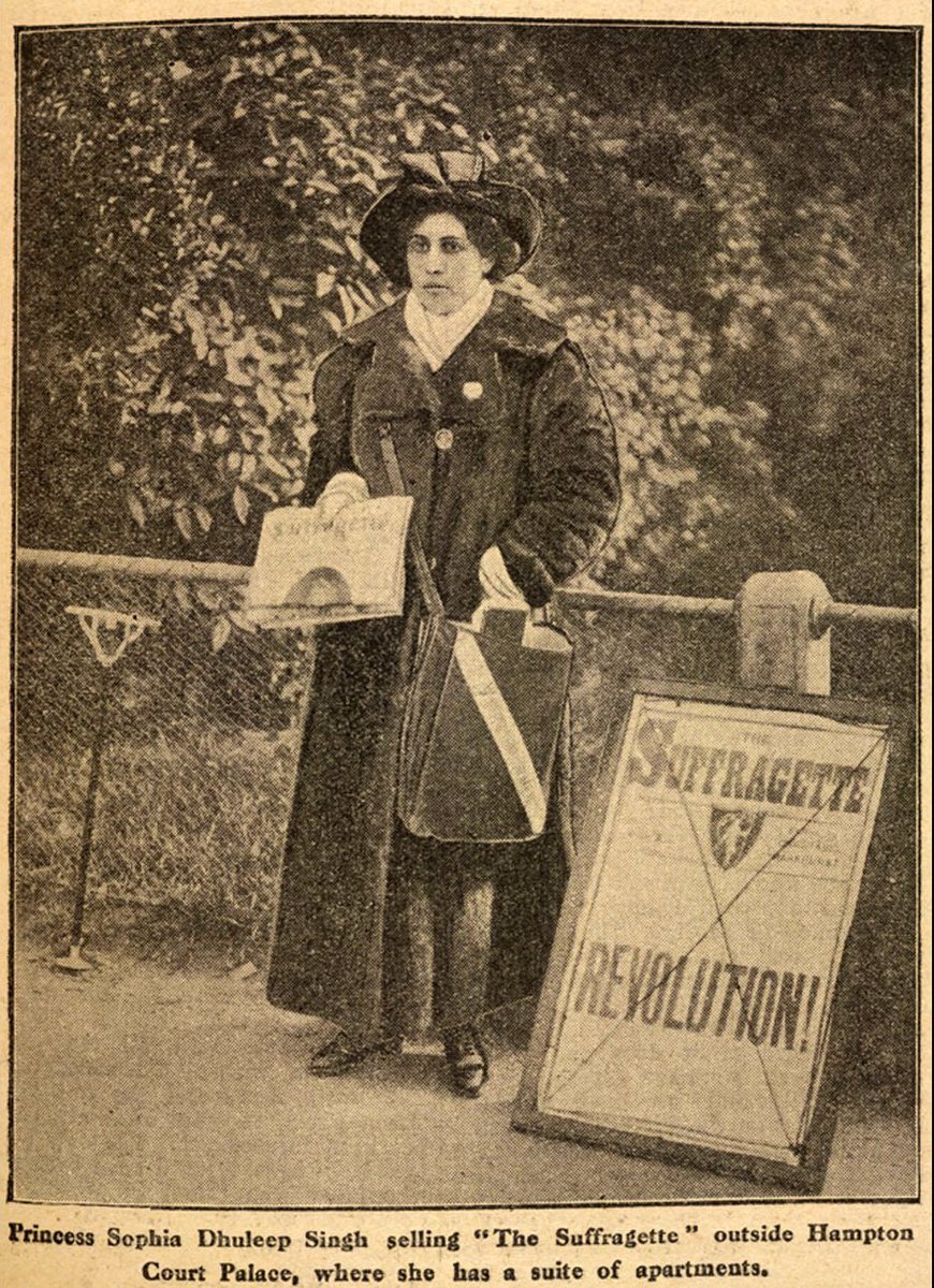 Sophia Duleep Singh - дочь индийского махараджи и крестница королевы Виктории была активной участницей акций ЖСПС.