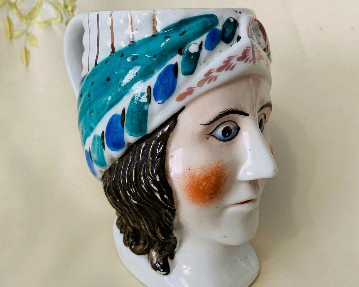 Кружка голова Турчанки, фабрика Кузнецова, фото @antikvariat_world