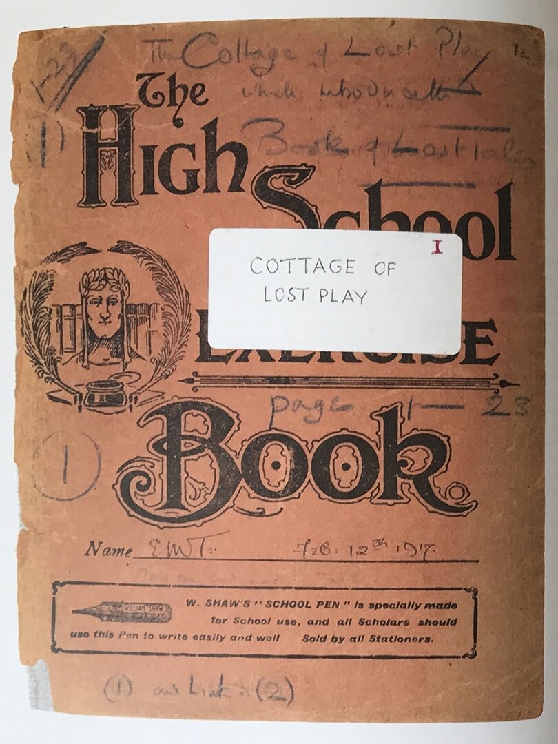Обложка "Домика Утраченной Игры" с инициалами Эдит "EMT" и датой "Feb. 12th 1917". 
