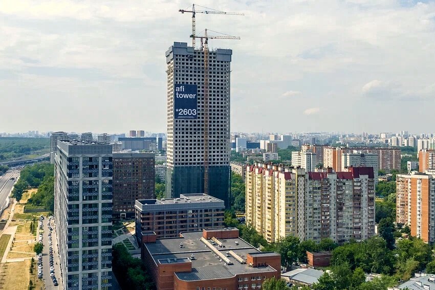 ЖК AFI Tower – аэросъемка Новострой-М