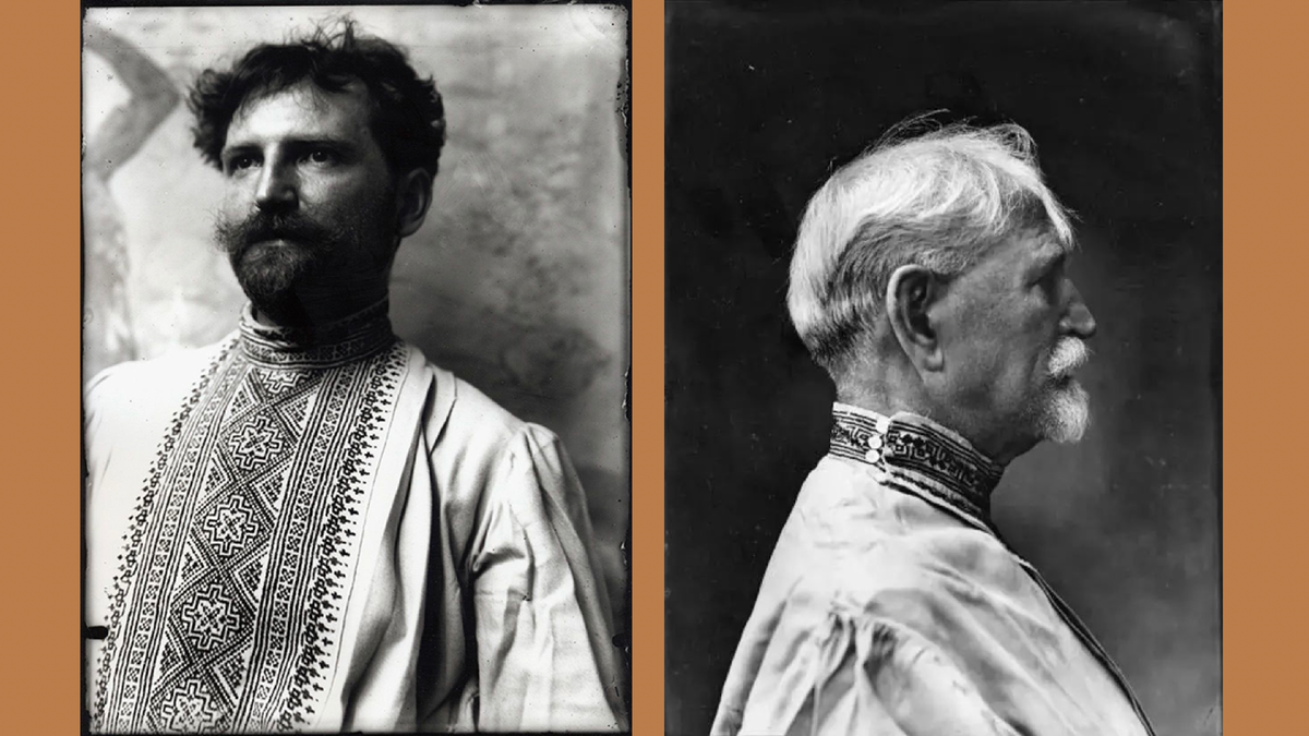 Альфонс Муха в русской рубахе в 1882 и в 1938 году (Mucha Trust, Прага) 